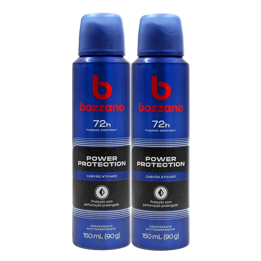 Desodorante Bozzano Aerosol Power Protection Carvão Ativado  72h 150ml | Kit com duas unidades