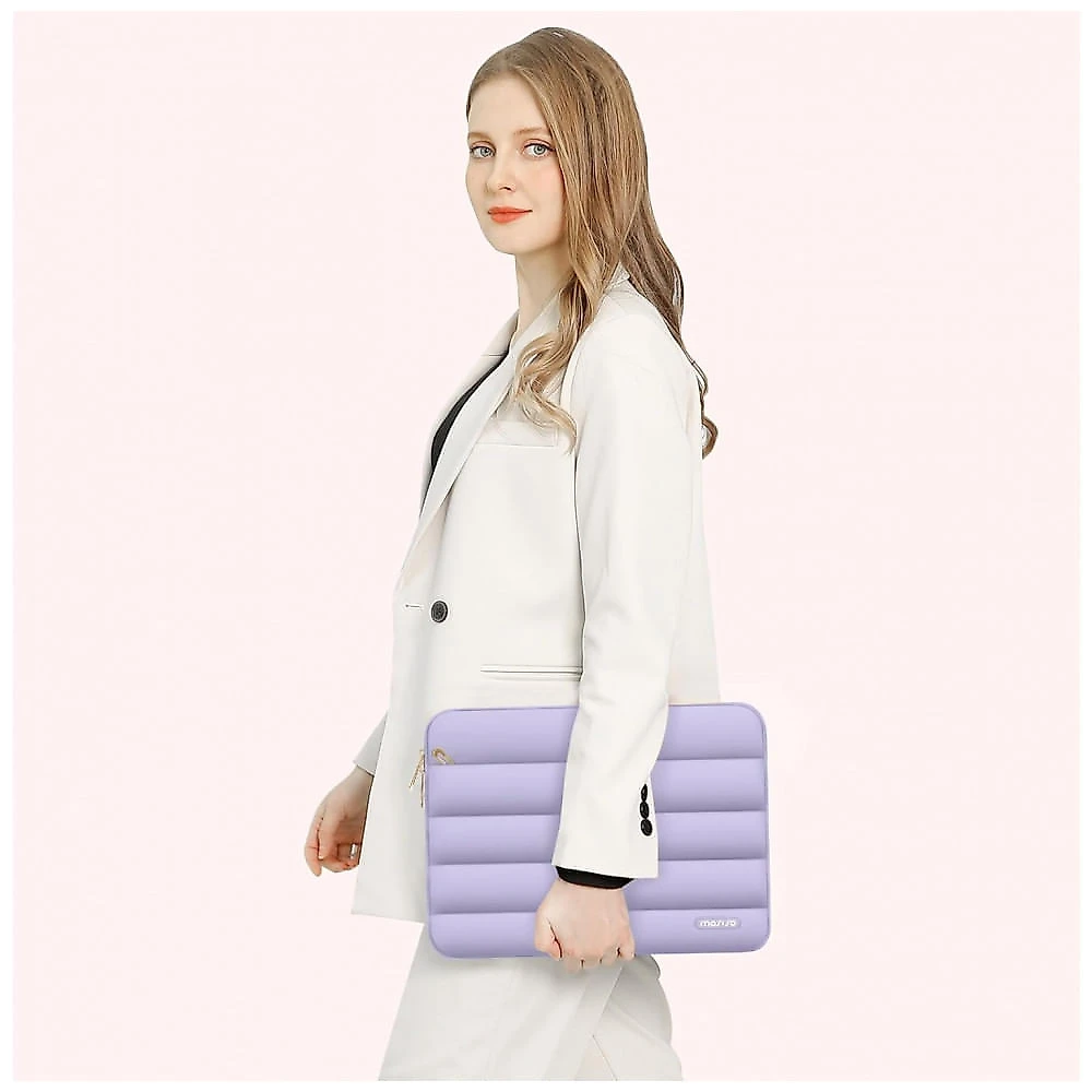 MOSISO 13.3" Laptop Sleeve para MacBook Air/Pro, HP, Dell, ASUS, Lenovo, Poliéster Acolchoado com Estojo Pequeno, Roxo