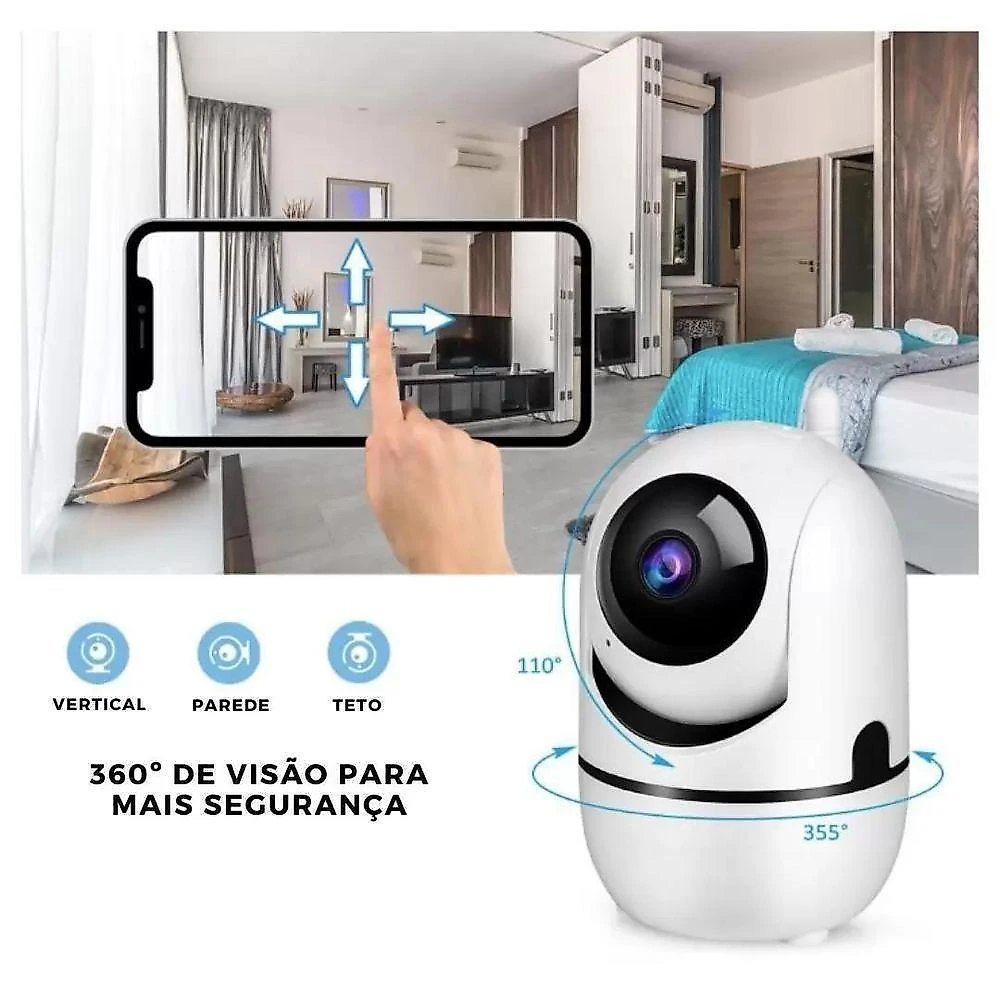 Babá Eletrônica Robozinho 360º Hd Noturno, Monitoramento