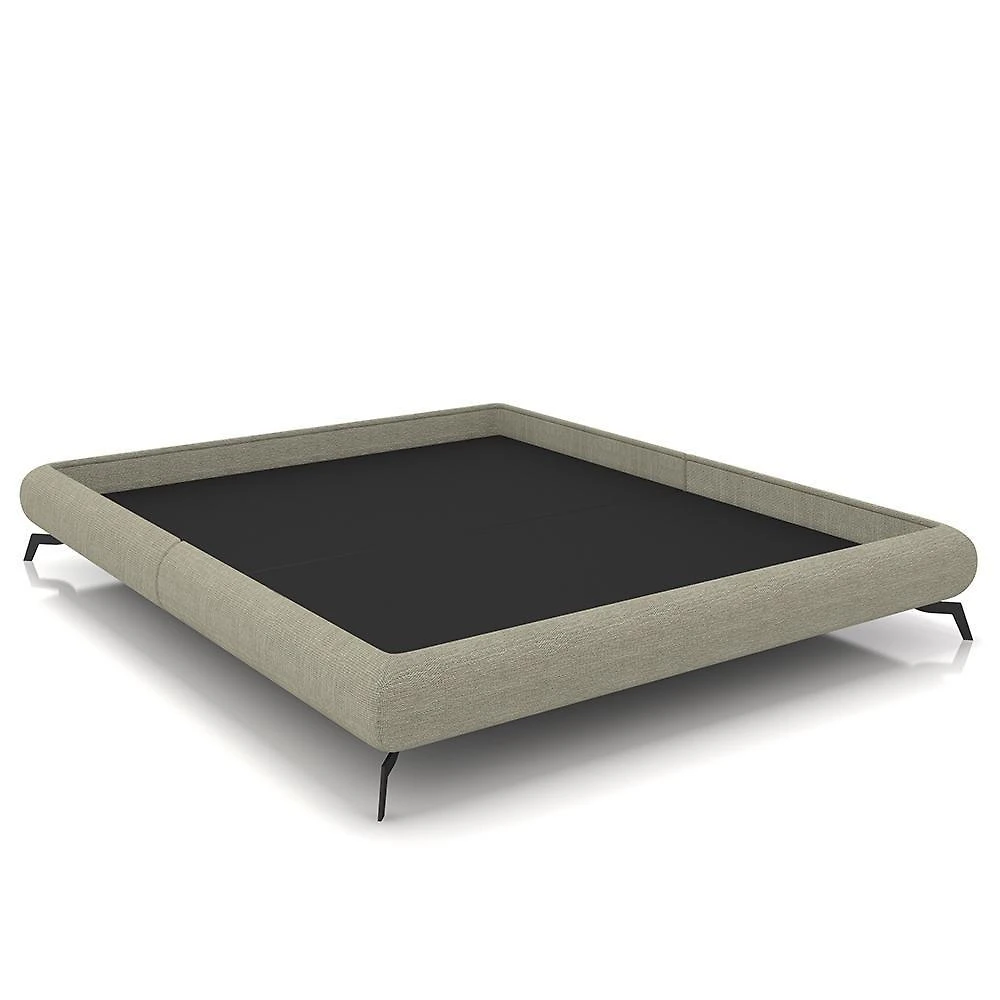 Cama Casal Base Box 138x188cm Pés De Ferro Cold P02 Linho Bege - Mpozenato