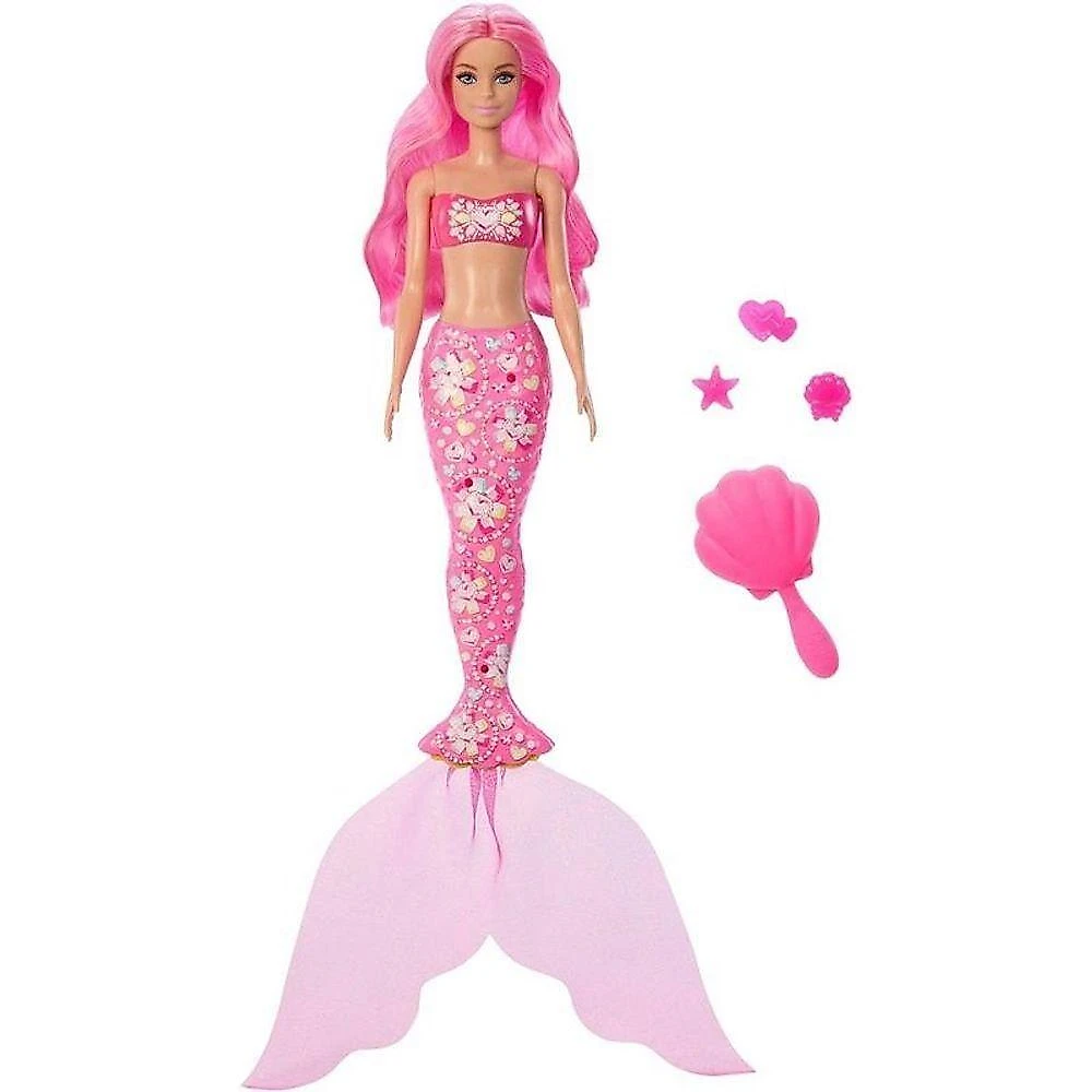 Boneca Barbie Color Reveal Sereia Surpresa Cabelo Que Muda de Cor Mattel
