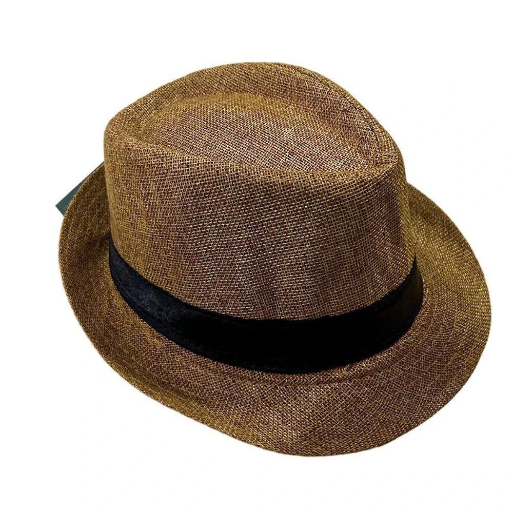 Chapéu Panamá Fedora OEM 1603 Palha Sintética Tamanho Único 58 Caramelo Social Clássico Unissex