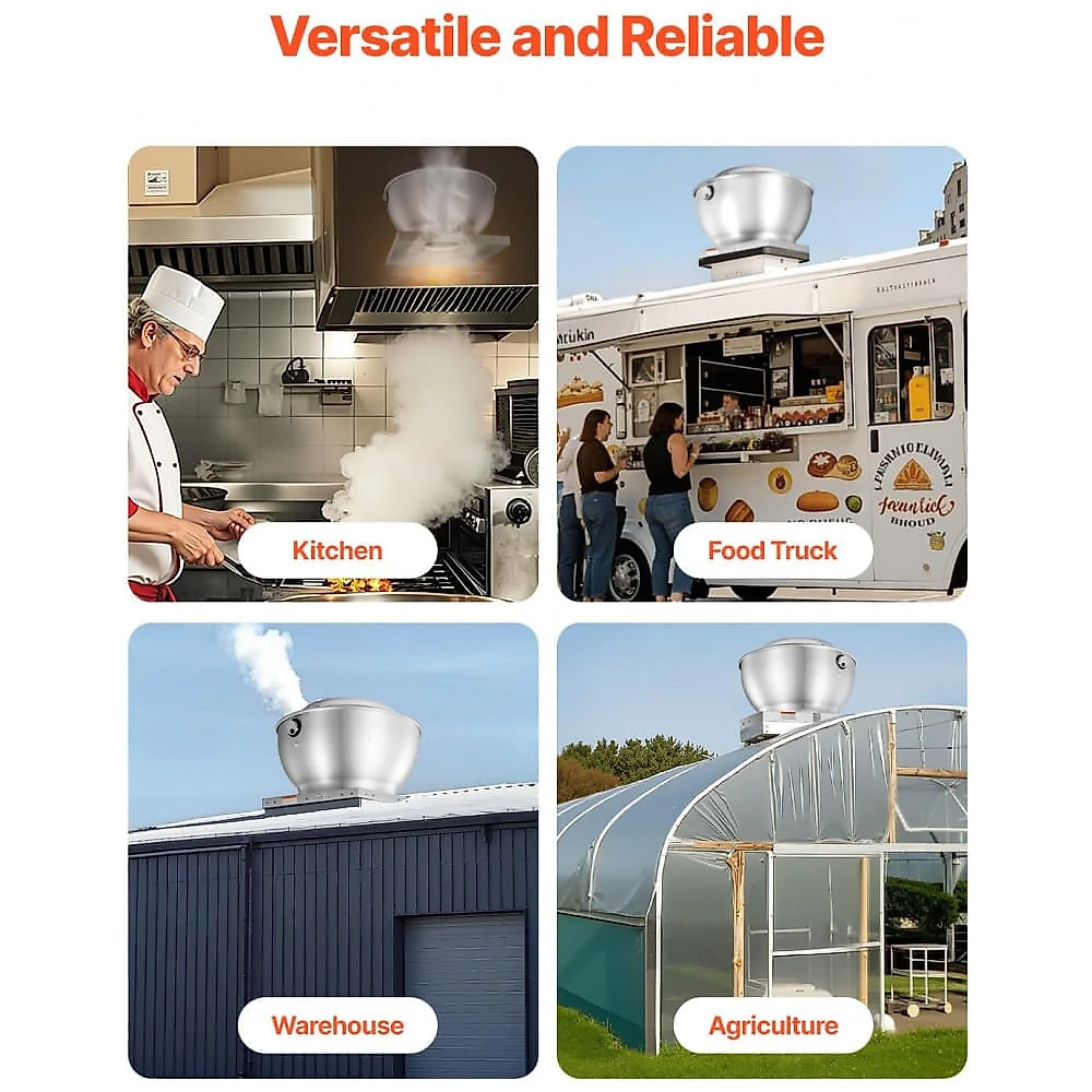 Exaustor de Cozinha Comercial VEVOR 2109 CFM 560W Coifa Industrial Alta Vazão 110V