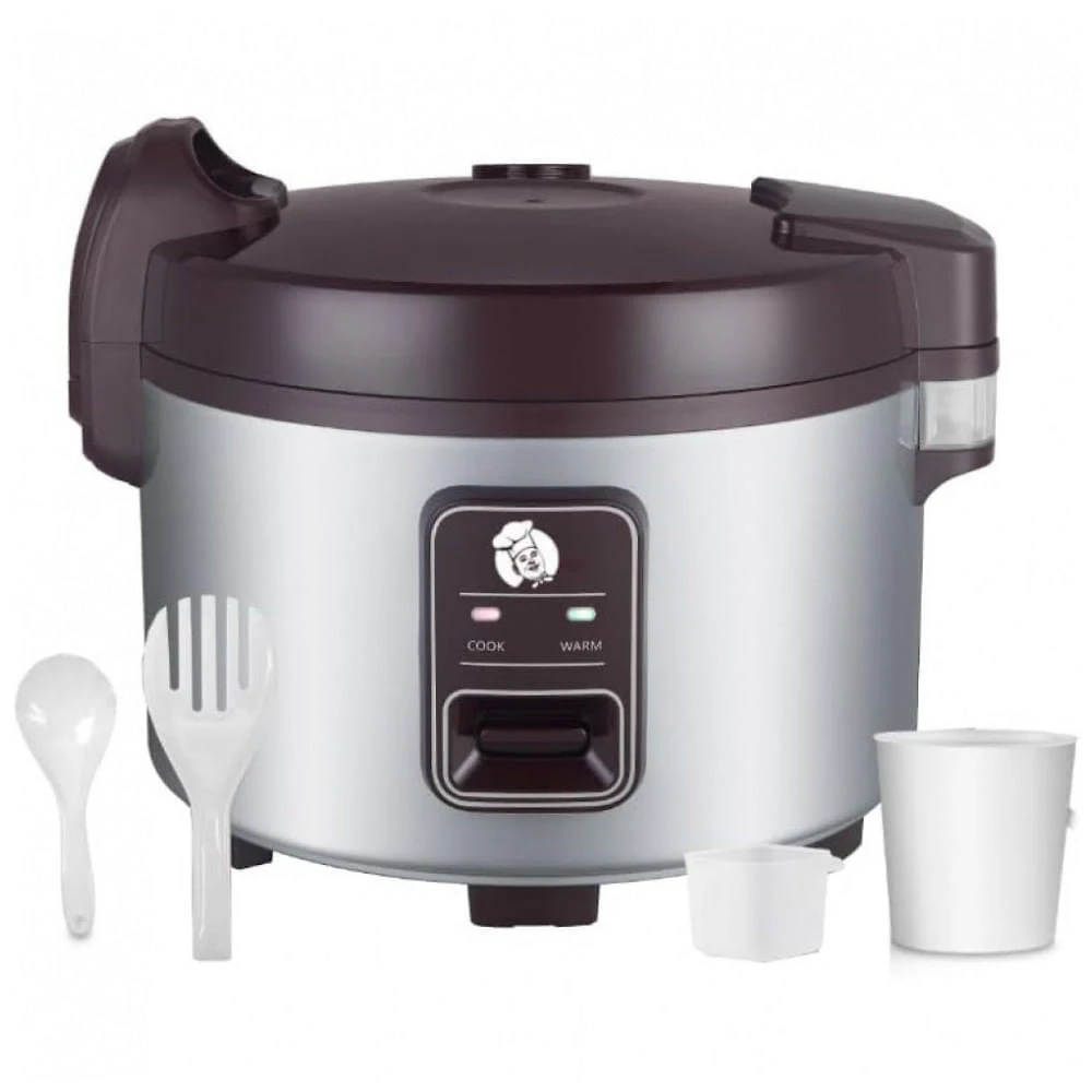 Panela de Arroz Elétrica 13L com operação One Touch, 110V 1350W, CAZACHEF, Prata