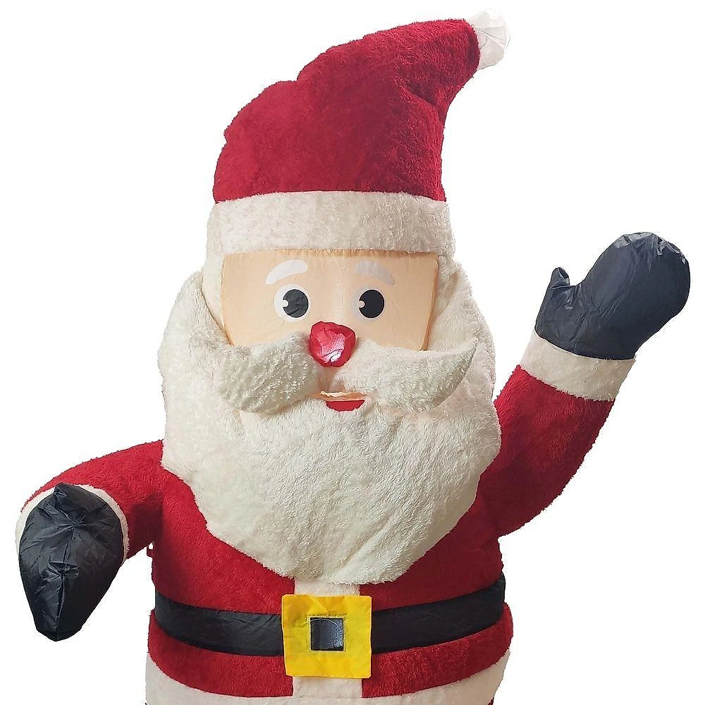 Papai Noel Inflável Veludo Iluminado Enfeite Natal Natalino Grande Inflador Embutido Decoração Loja