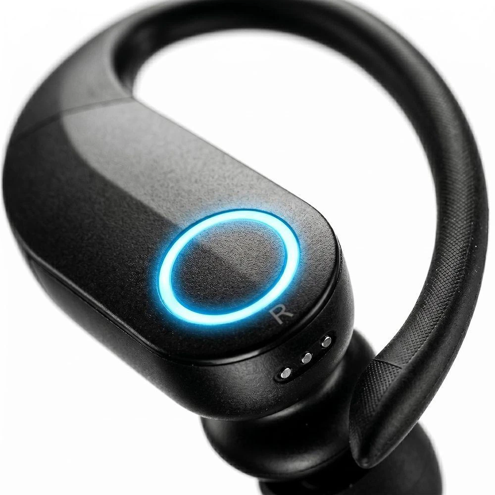 Fone de Ouvido Bluetooth MDM Arc Esportivo com Gancho Auricular e Case com Visor Digital Preto
