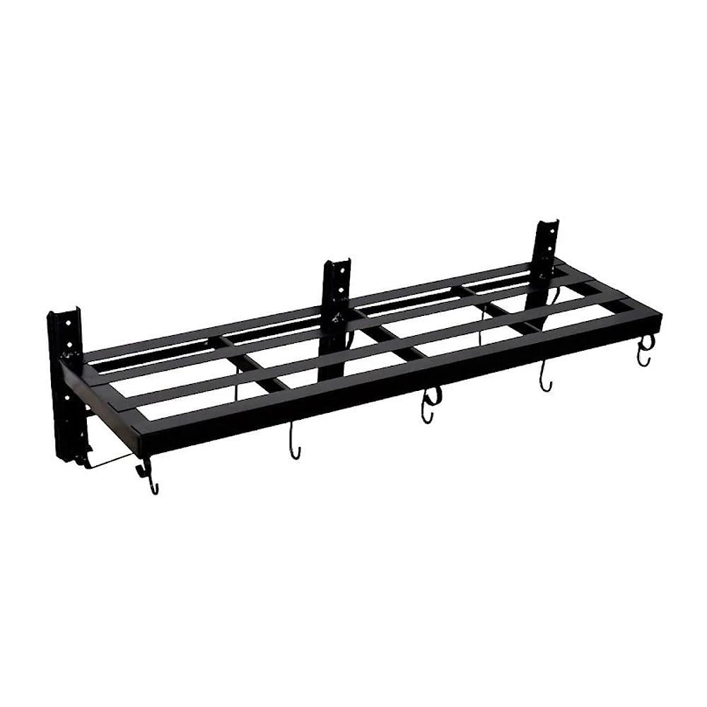 Paneleiro de Parede N02 Grande Suporte para Panelas em Aço Carbono Preto Fosco Ouro Minas