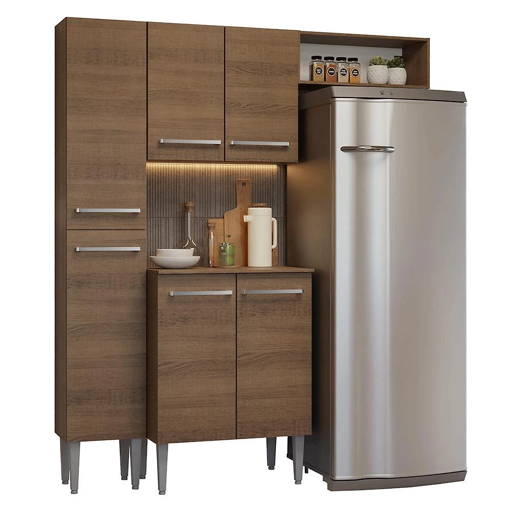 Armário de cozinha compacta 156 cm rustic emilly madesa 03