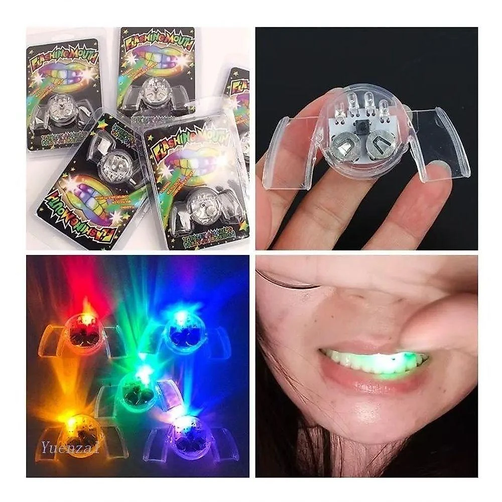 Aparelho de Luz LED Dental Bucal Reaparelho10 Silicone Transparente Multicolorido 6cm 2,8cm