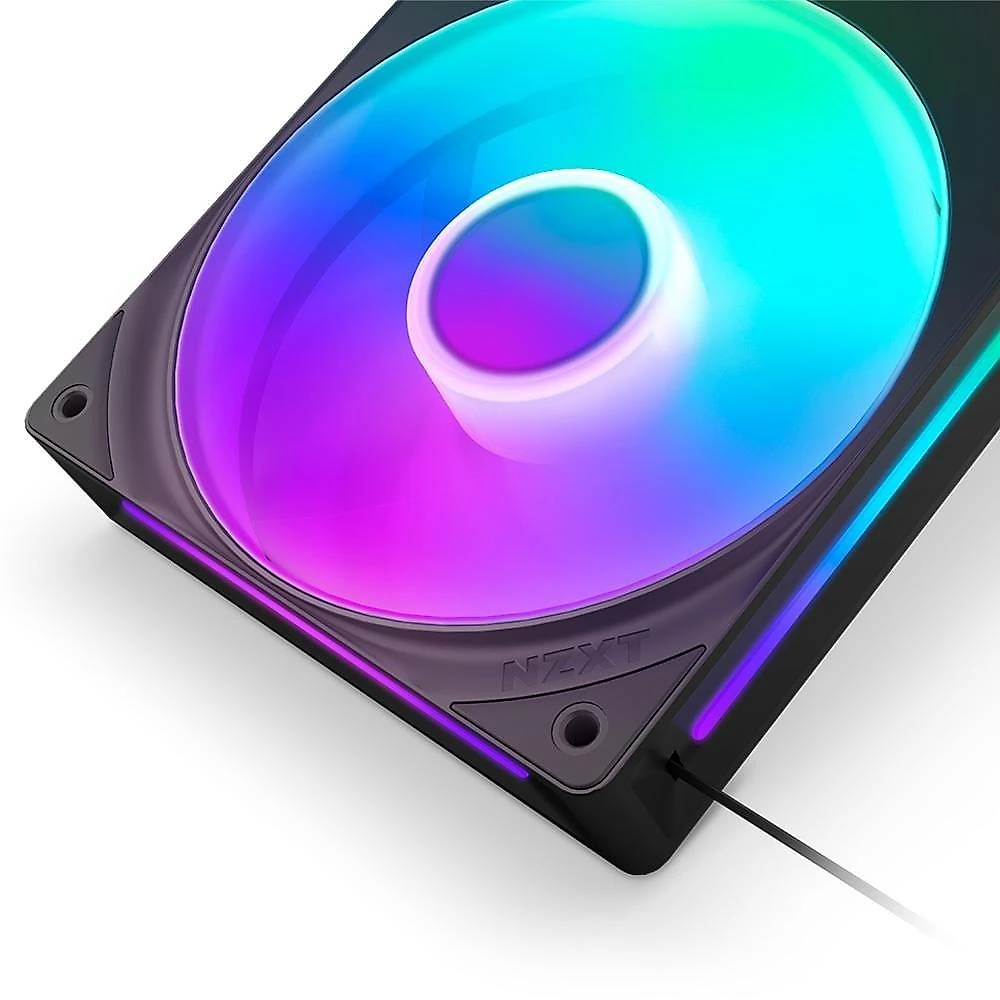Ventoinha NZXT Single-frame F Series, LED RGB Core, 240mm, 2x 120mm, Preto - RF-U24HF-B1