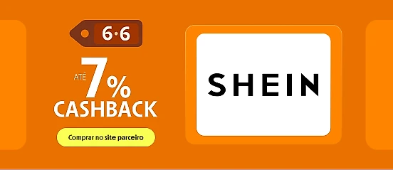SHEIN COM ATÉ 7% DE CASHBACK