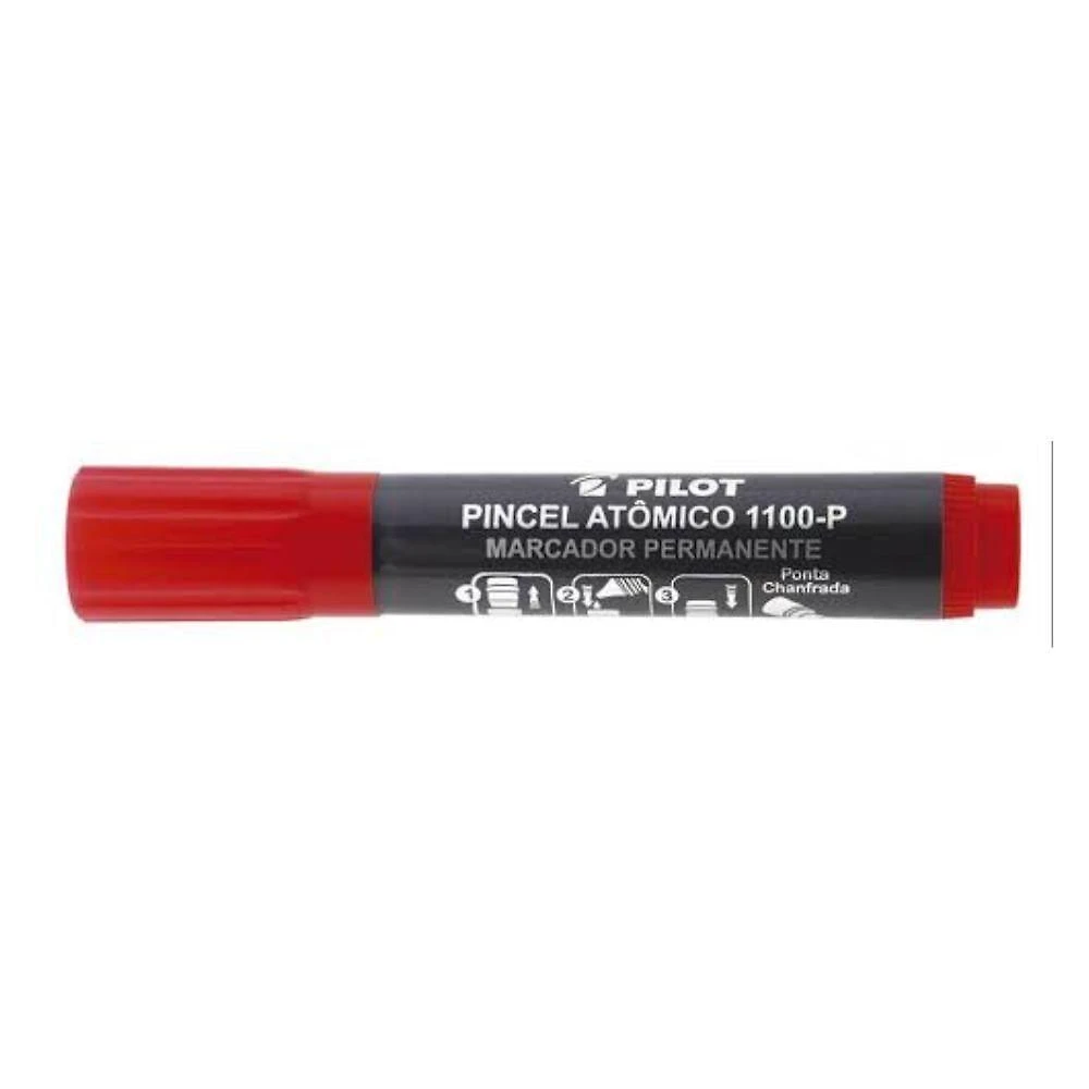 Pincel Atômico Pilot 1100 Marcador Permanente Ponta Acrílica Vermelho