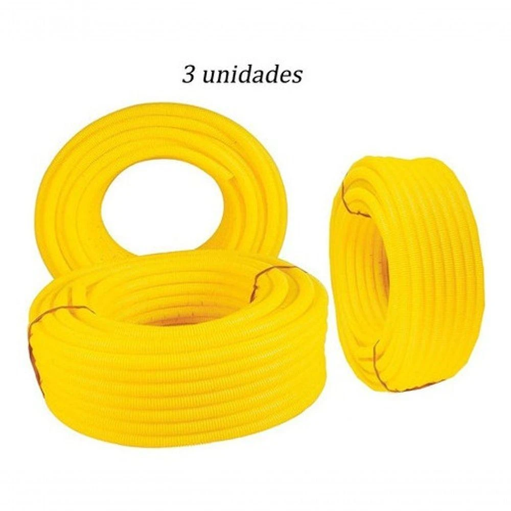 Conduíte Corrugado 3-4 150M para Instalação Elétrica Flexível Amarelo Higipack