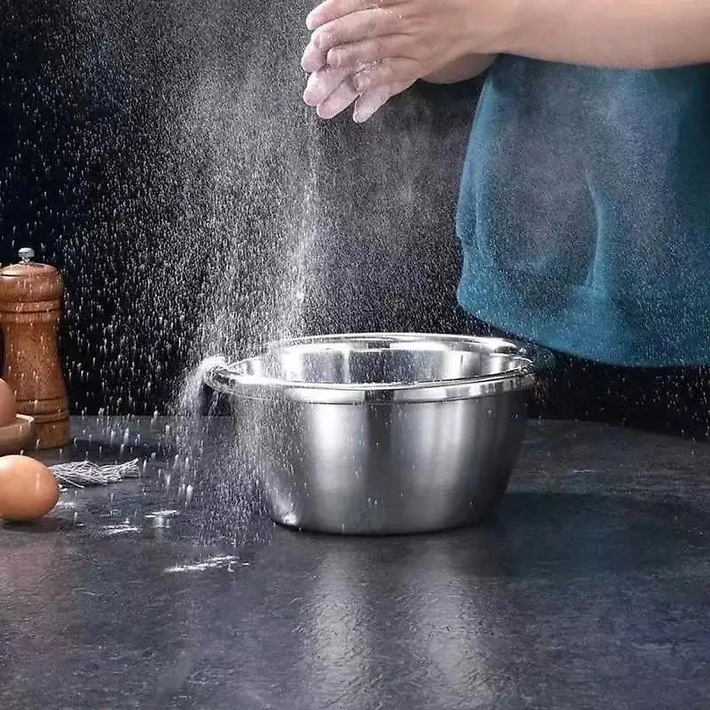 Tigela Bowl Inox Bacia Cumbuca Receira Preparo Versátil Armazenamento Multiuso Inox Braslu 1,9L