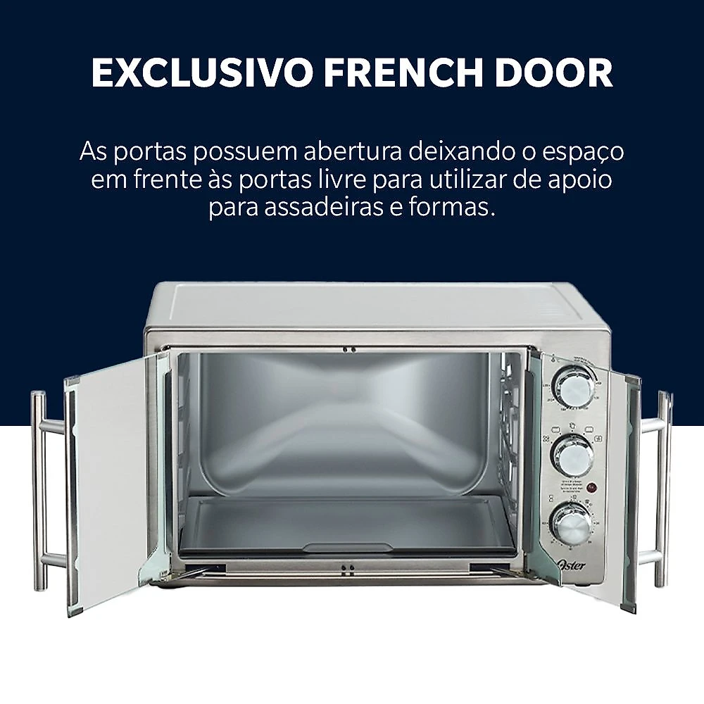 Forno e Fritadeira sem Óleo Oster 2 em 1 French Door 42 Litros - TSSTTVFDMAF 110