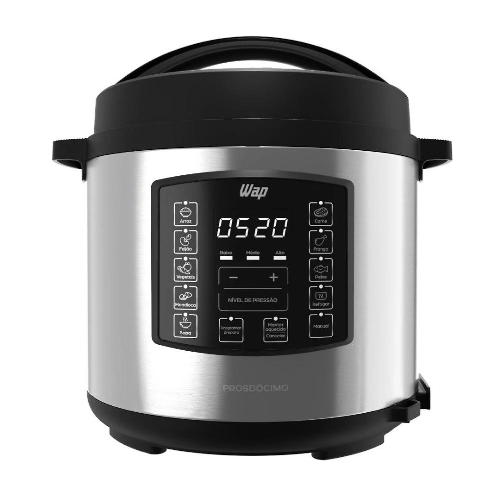Panela de pressão elétrica wap wppe1 6l 10 funções e painel digital 8 receitas pré-programadas 220v