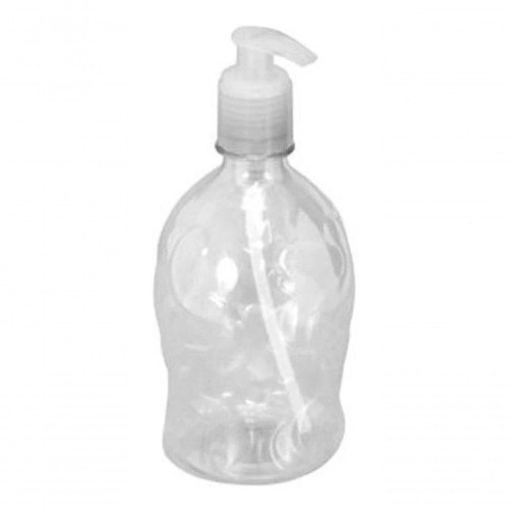 Kit Frasco para Álcool Gel Higipack Modelo Pump para Higienização das Mãos Transparente 500 ml + 500