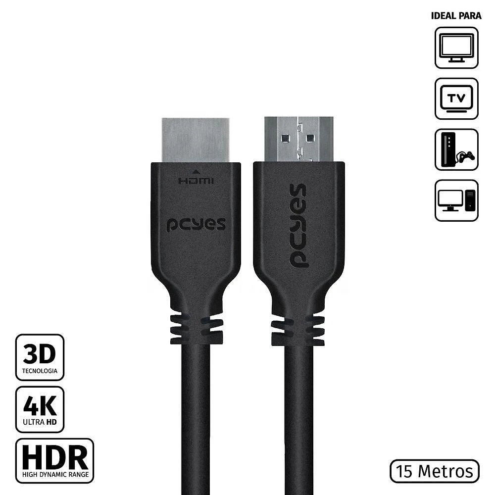 Cabo Hdmi 2.0 4k 30awg Puro Cobre 15 Metros - Phm20-15