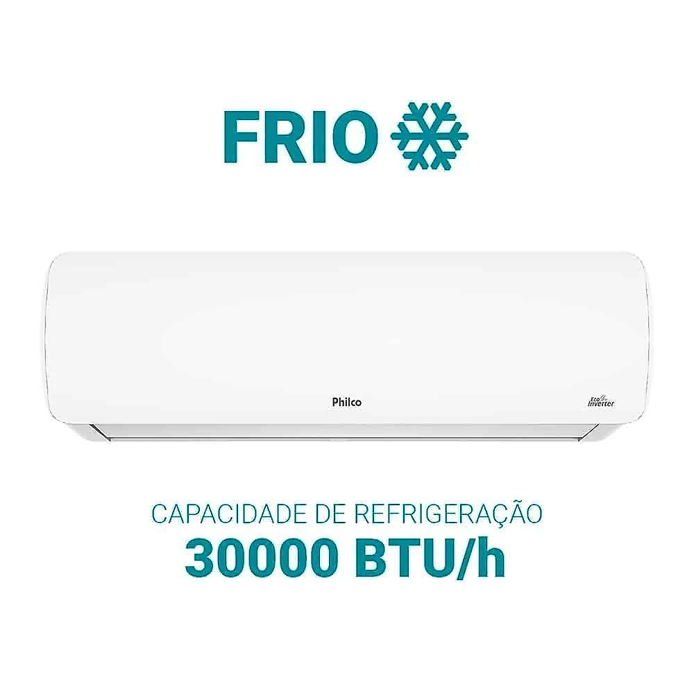 Ar Condicionado Split Hi Wall Eco Inverter Philco 30.000 Btus Frio 220V R-32