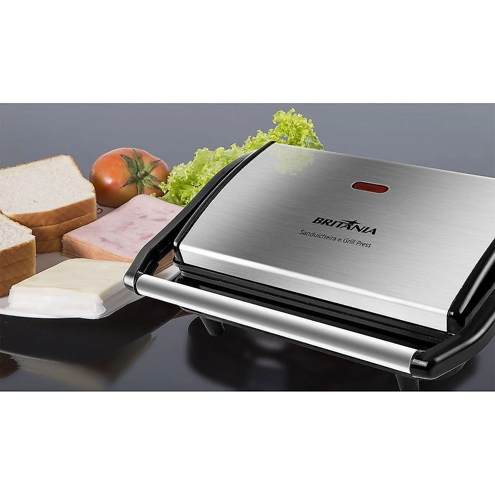 Sanduicheira E Grill Britânia BGR27I Press 2 Em 1 850W 110V