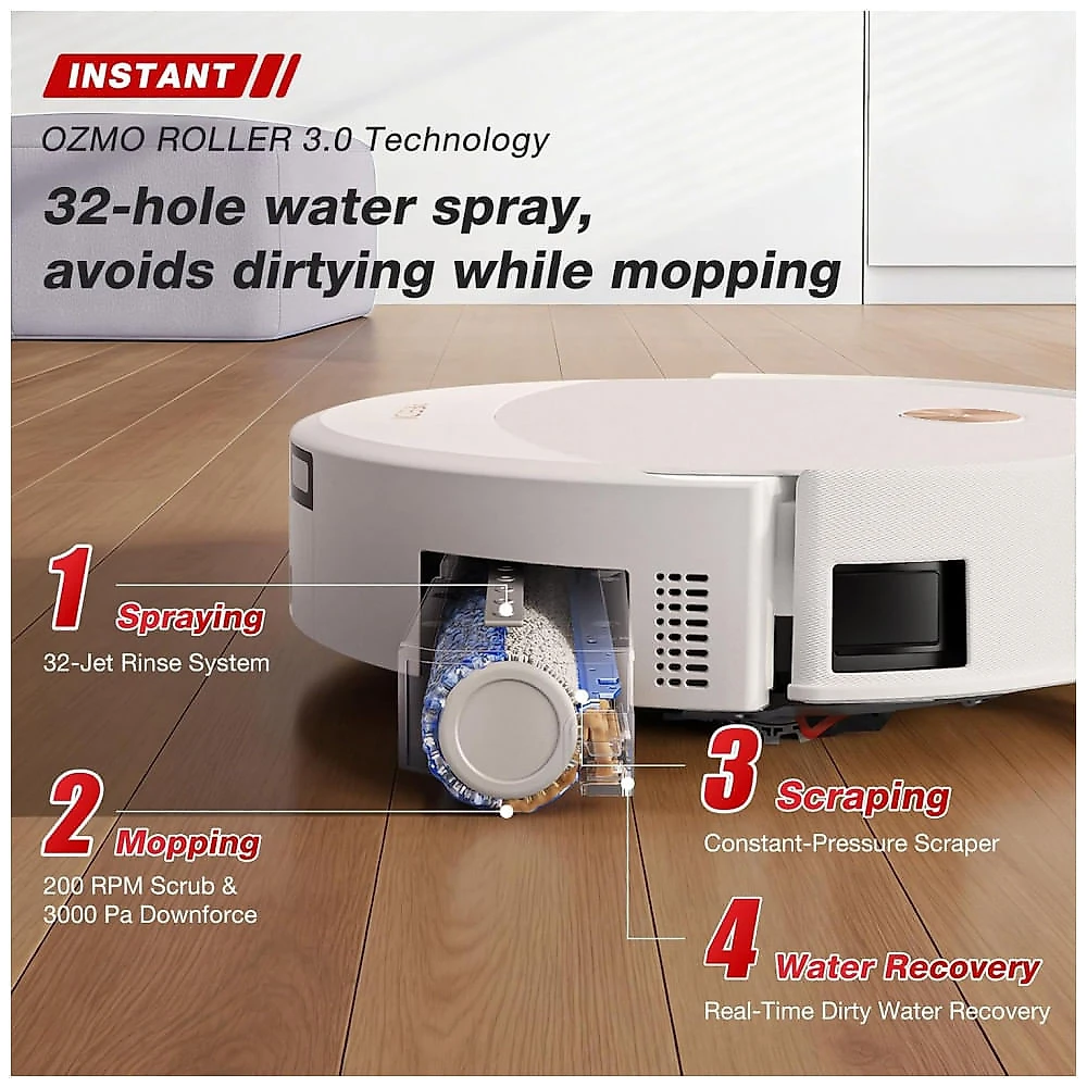 Robô Aspirador e Lavador Yeedi M16 Infinity 30.000Pa com Estação OMNI Lavagem Água Quente Branco 110V