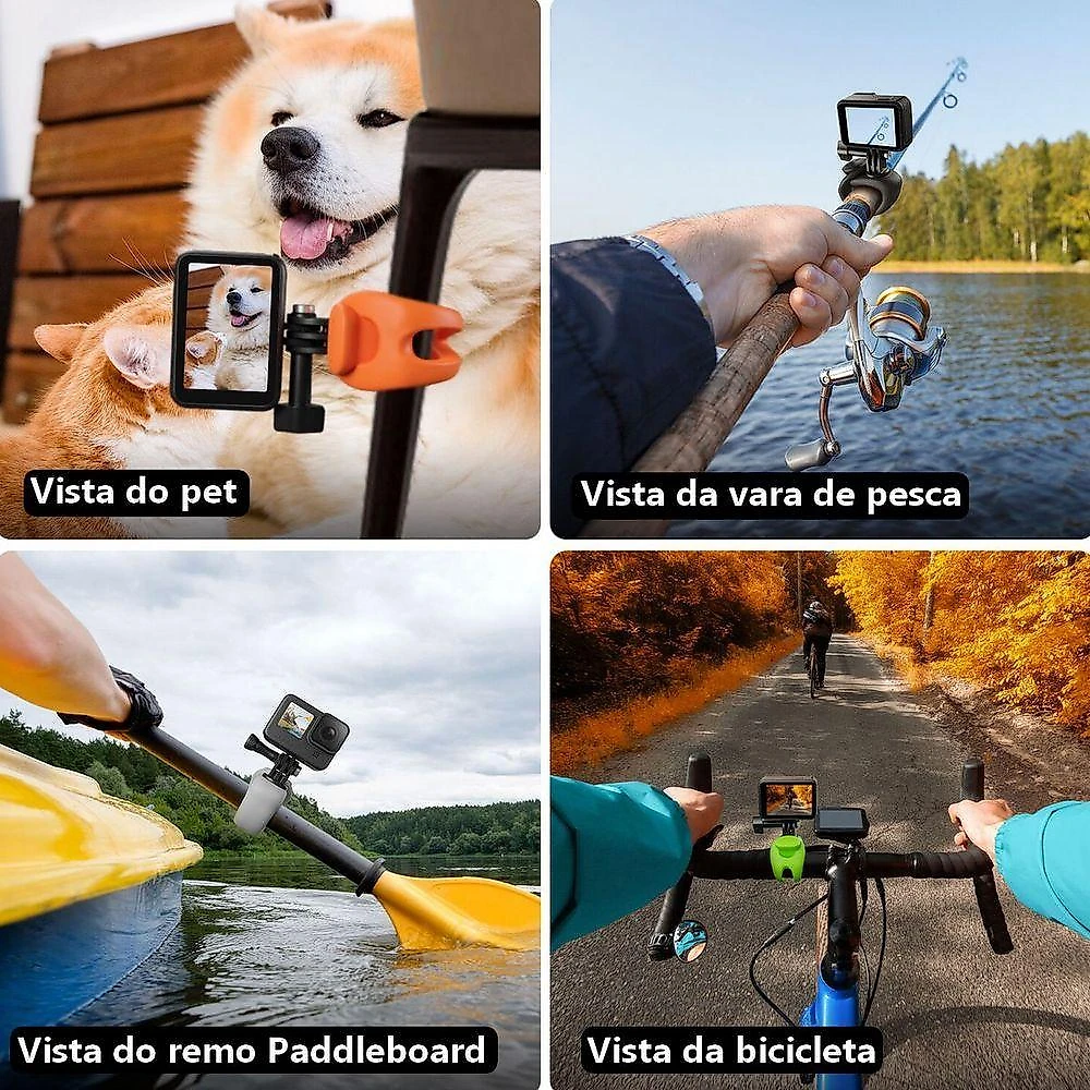 Suporte Tubular Silicone Para Câmera Gopro E Similares - Telesin