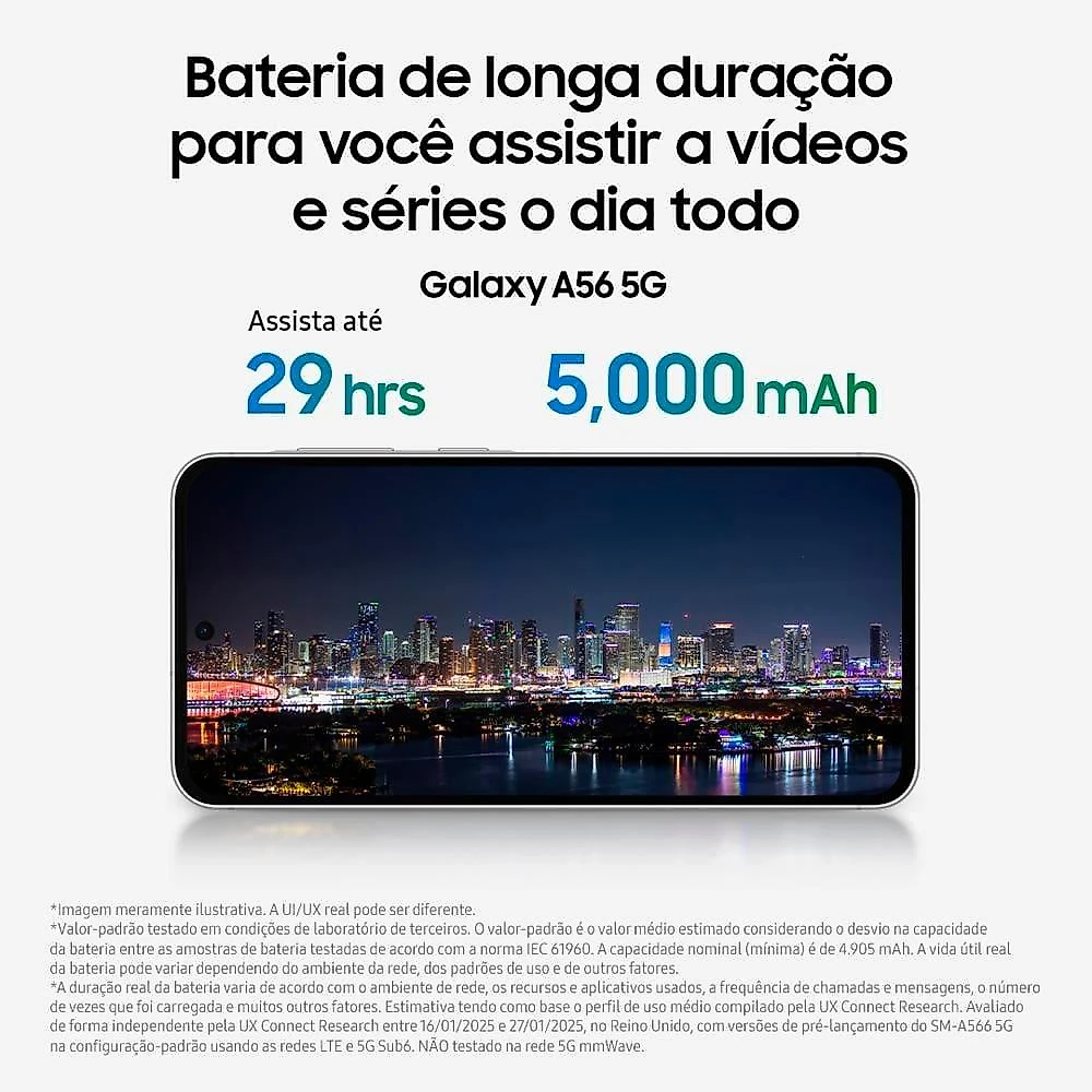 Celular samsung galaxy a56 tela super amoled 6.7" 128gb 5g 50mp preto