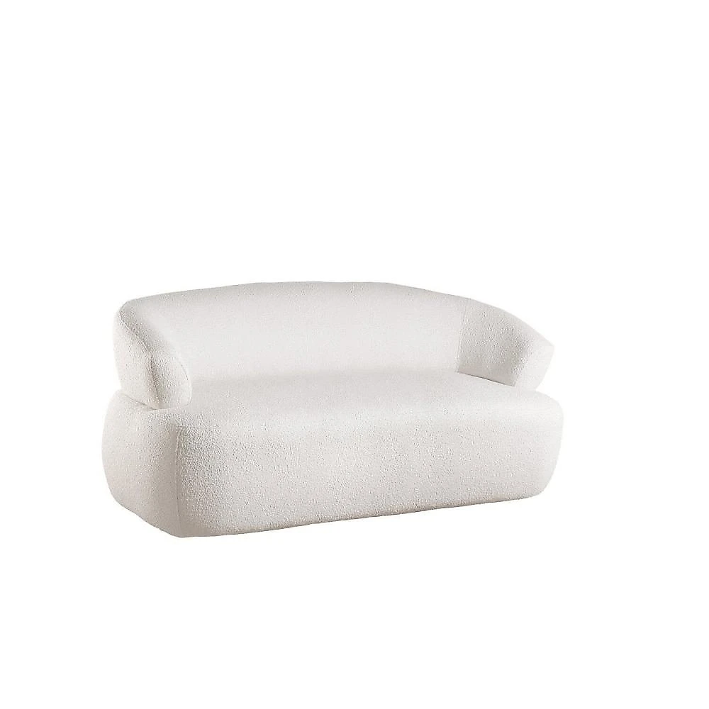 Conjunto 1 Sofá Orgânico 160cm e 2 Poltronas Base Giratória e Orgânicas Zoe Espresso Móveis Off White