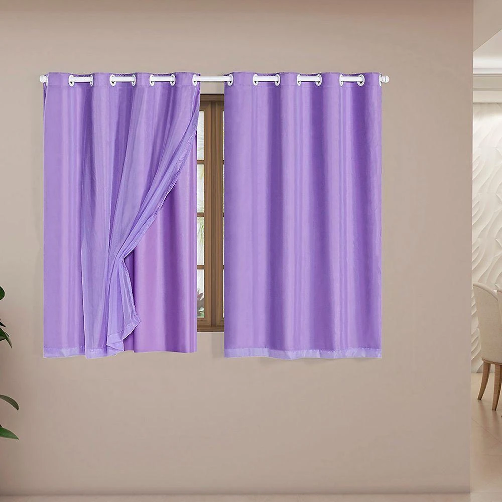 Cortina Daily Blackout Pvc com Voil 2,80mx1,60m Lilás Casa Scarpa