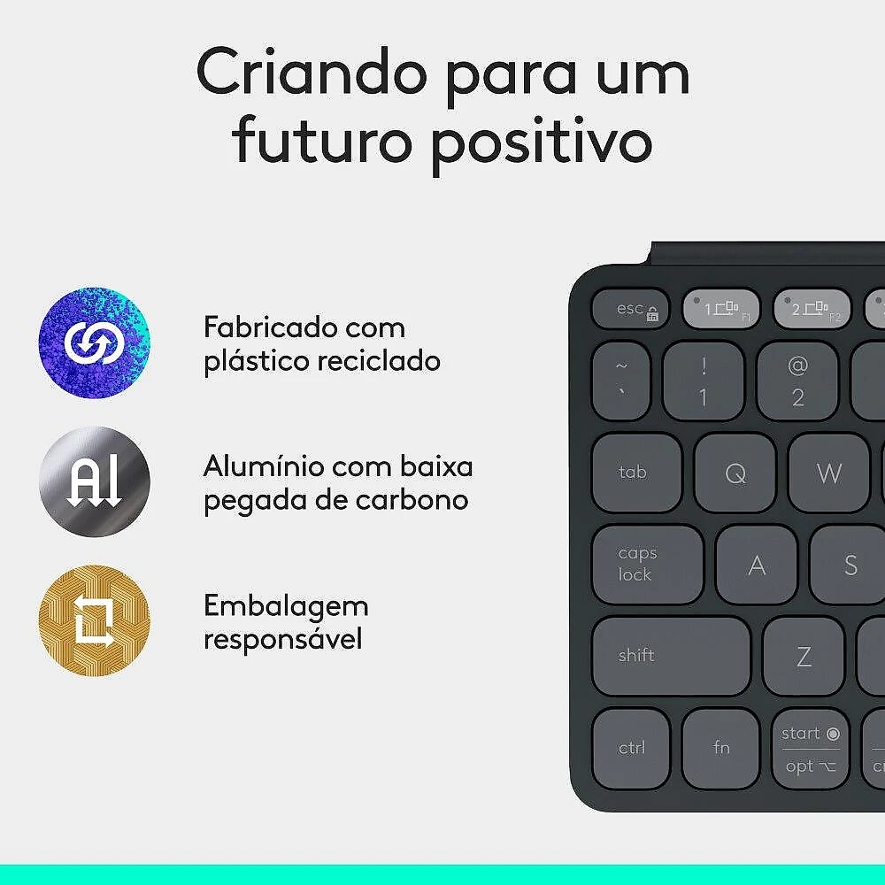 Teclado Sem Fio Portátil Logitech Keys-To-Go 2  - Grafite