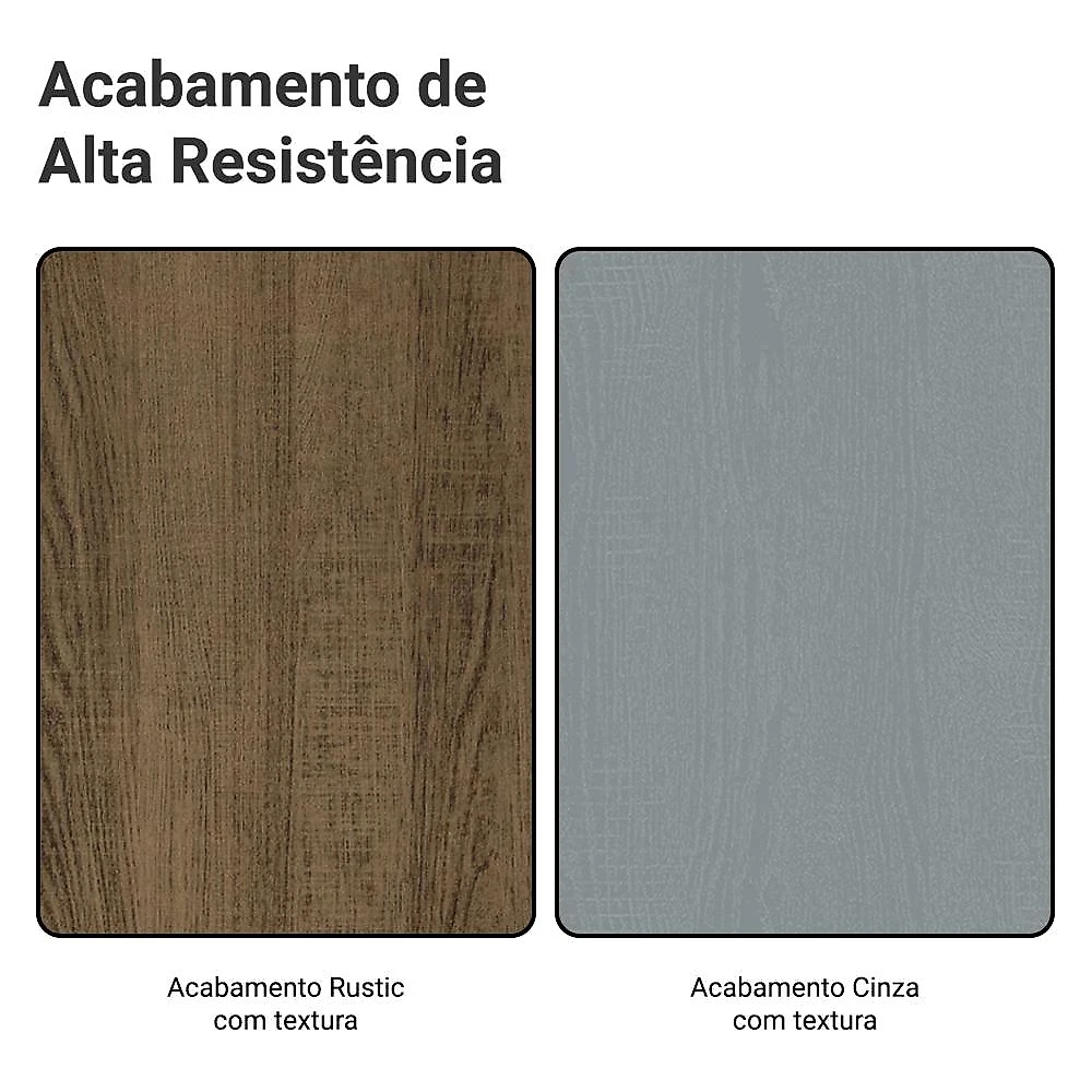Armário de Cozinha Completa 225cm Rustic/Cinza Emilly Madesa 01XA Rustic/Cinza