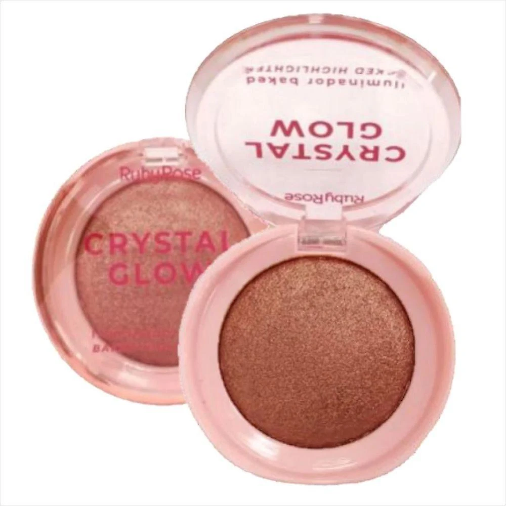Iluminador Facial Crystal Glow HBM700 Textura Ultrafina e Brilho Radiante Stellar Shine Ruby Rose