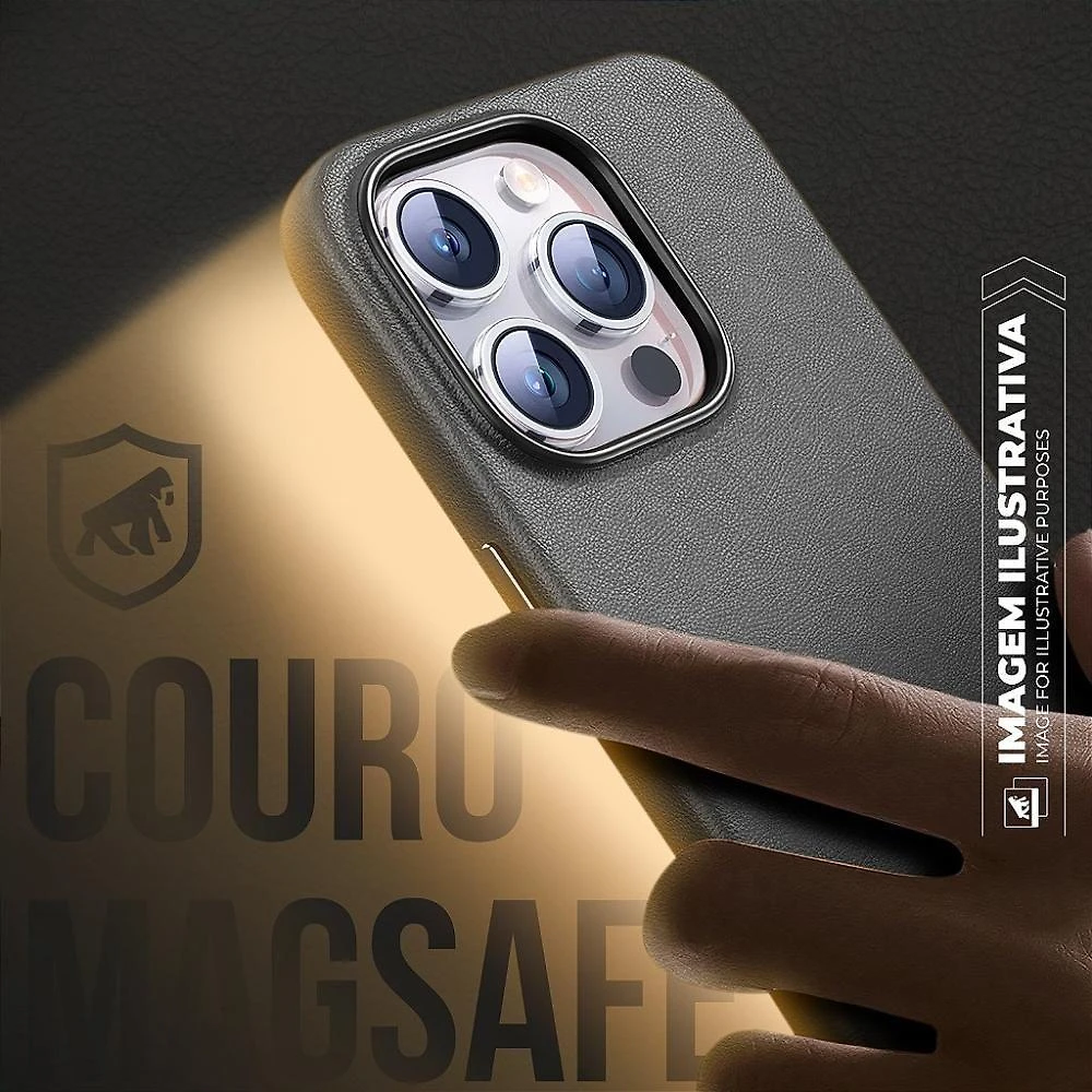 Miniatura Capa Para Iphone 15 Pro - Couro Dual Magsafe - Preta - Gshield