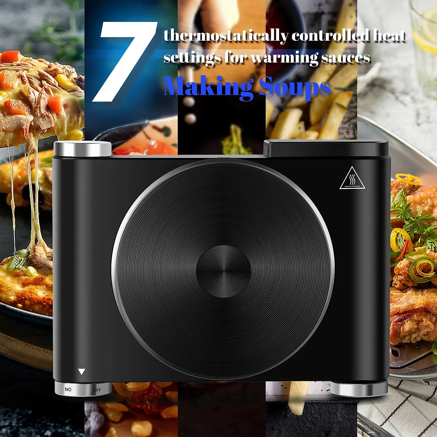 Cooktop Fogão Elétrico Queimador Portátil 1500W Controle de Temp Ajustável Fácil limpar