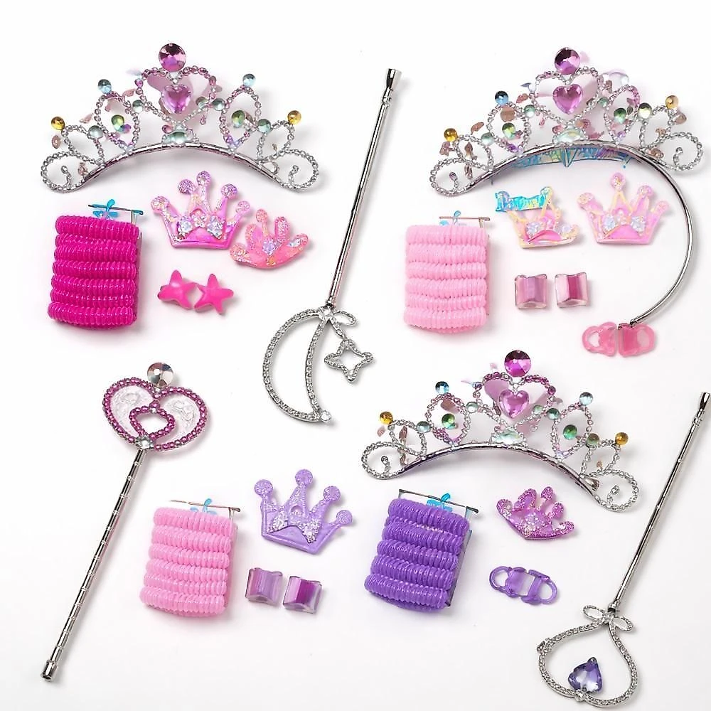 Kit Princesa Infantil Bela Adormecida Plastico 10 Acessorios Tiara Varinha Coroa Utibom