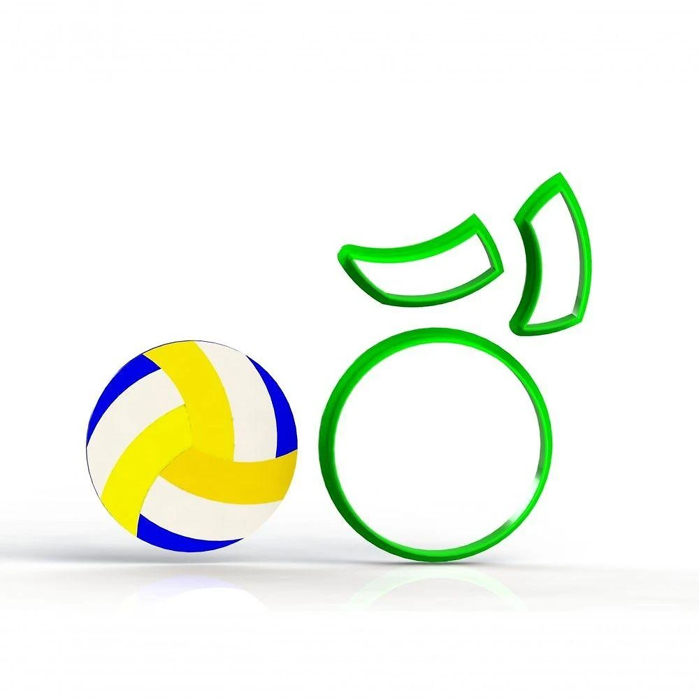Cortador Bola de Volei Modular Plastico PLA 8CM HB Formas e Cortadores