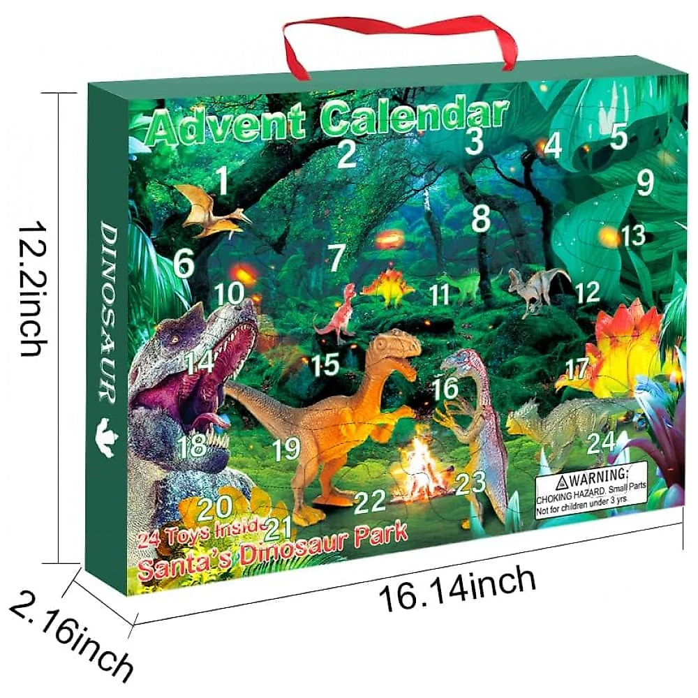 Calendário do advento de natal 2025 estatueta de dinossauro realista,Myouth