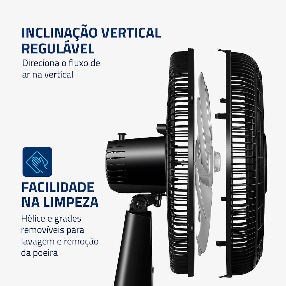 Ventilador de Mesa 40cm Mondial Turbo 8 Pás NVT408PB 127V Preto - 127V