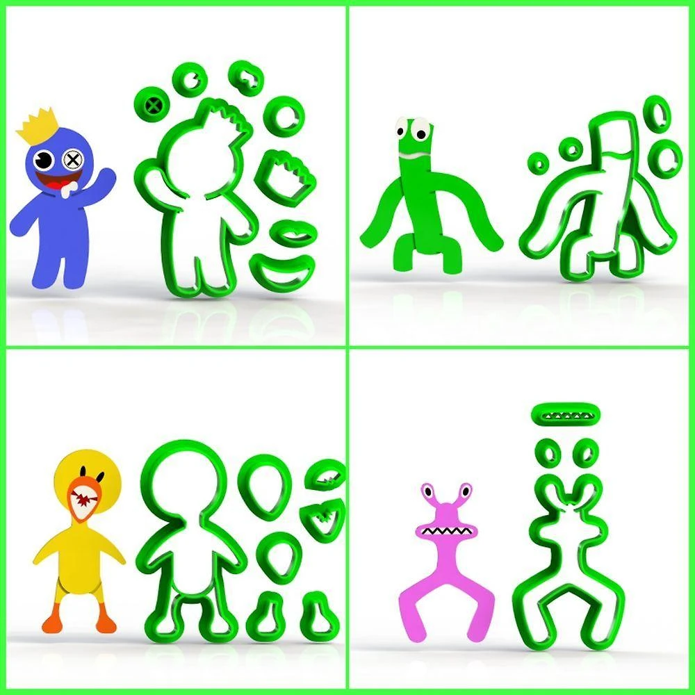Cortador Kit Roblox Rainbow Friends 4 Modelos Modulares Tamanho 5 Cm