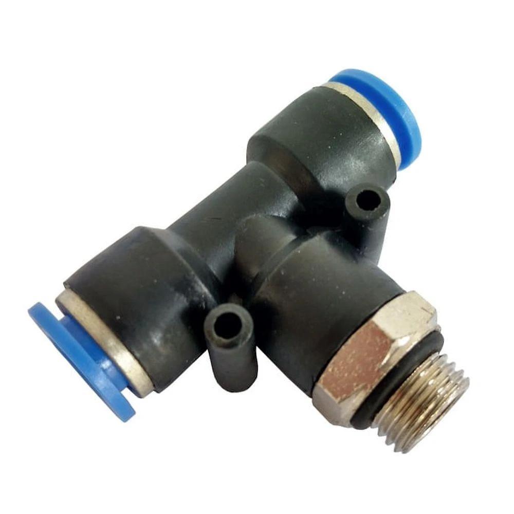 Conector Pneumático Fluir Tee Macho Central BSP ¼ X 6 10BAR Bivolt