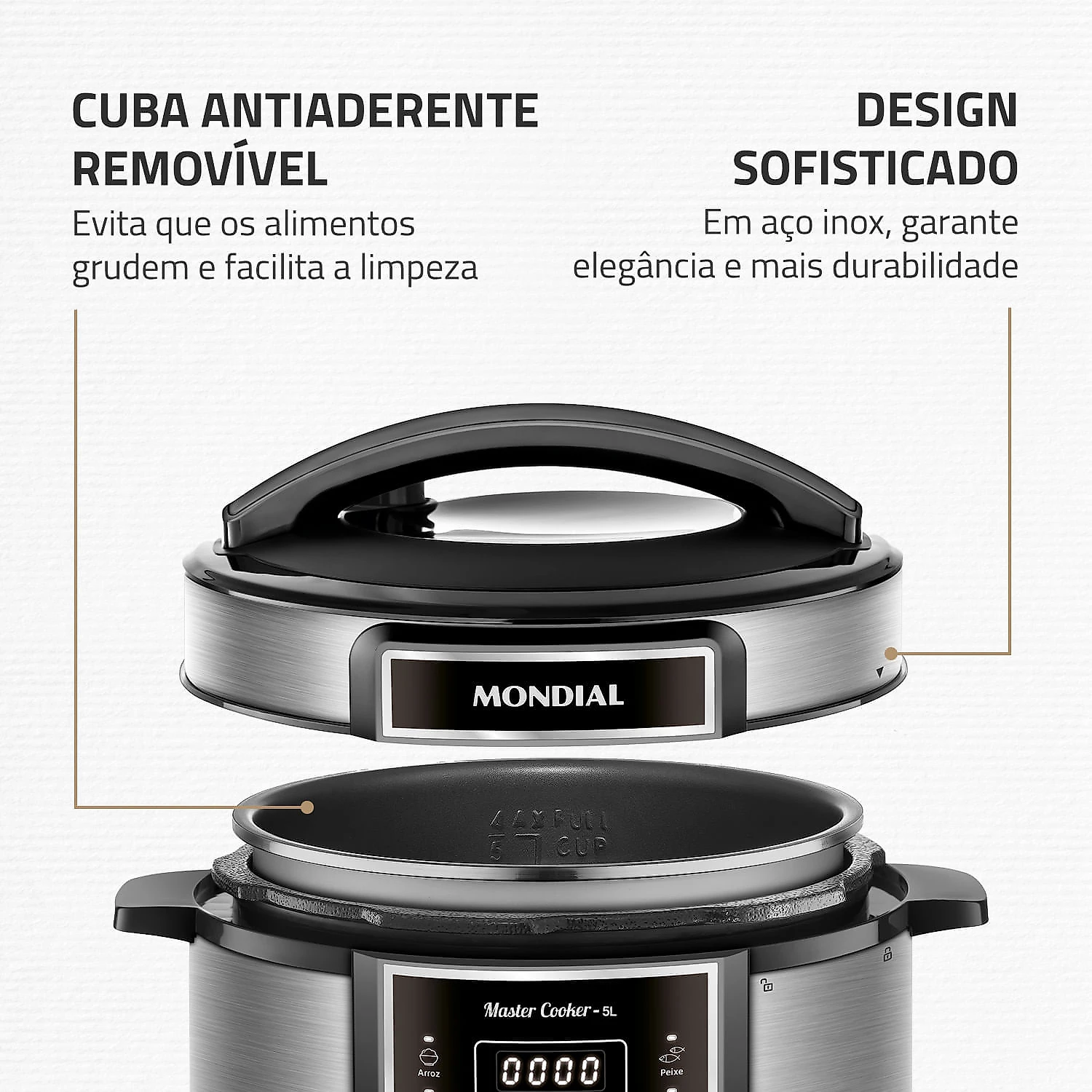 Panela de Pressão Elétrica Mondial  Digital Master Cooker PE-38 127V