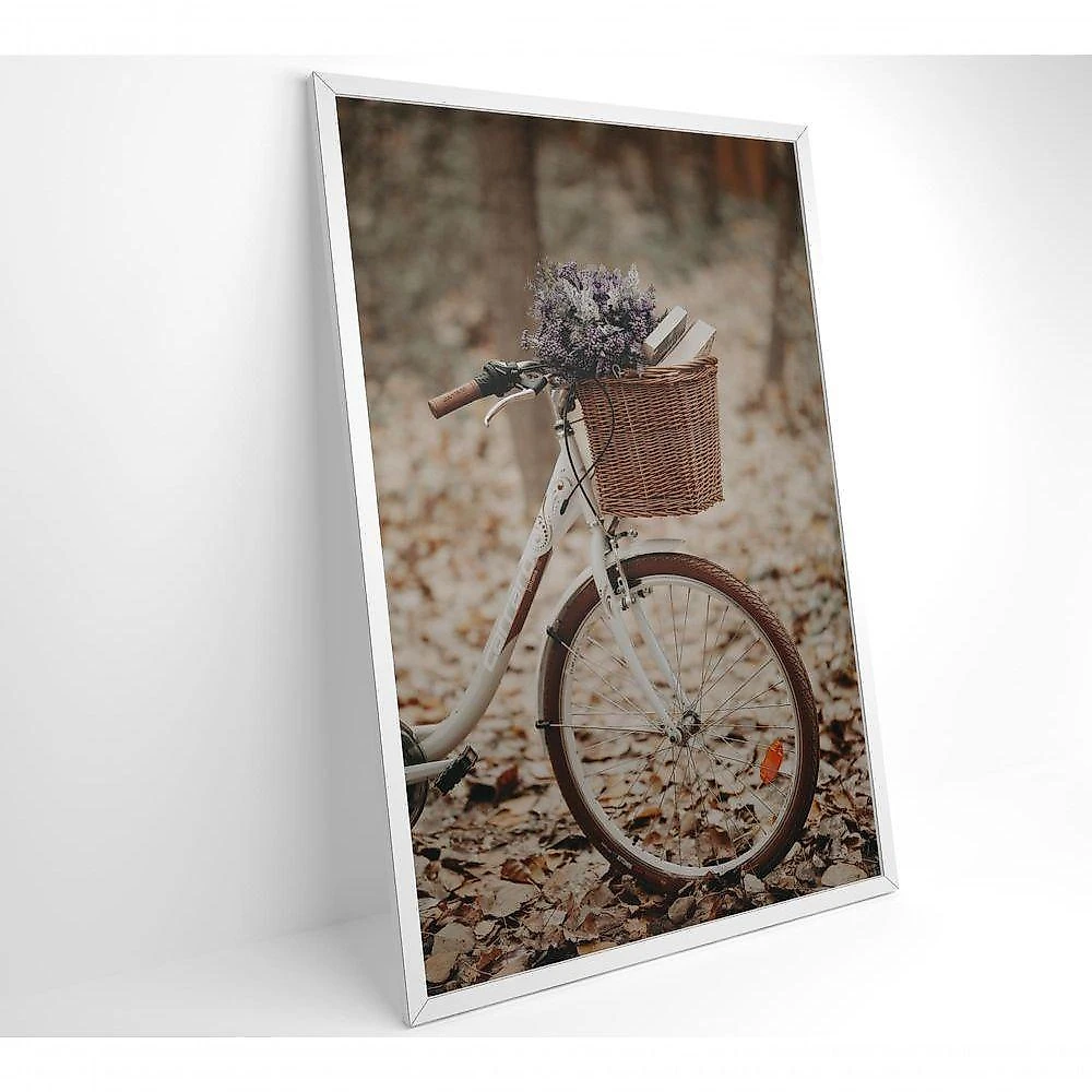 Quadro Bicicleta Branca 120x80 Cm Tecido Canvas