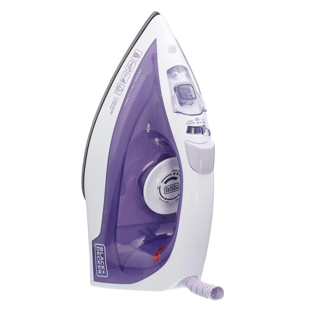 Ferro a vapor black+decker fx1050 1200w base antiaderente spray frontal cabo giratório