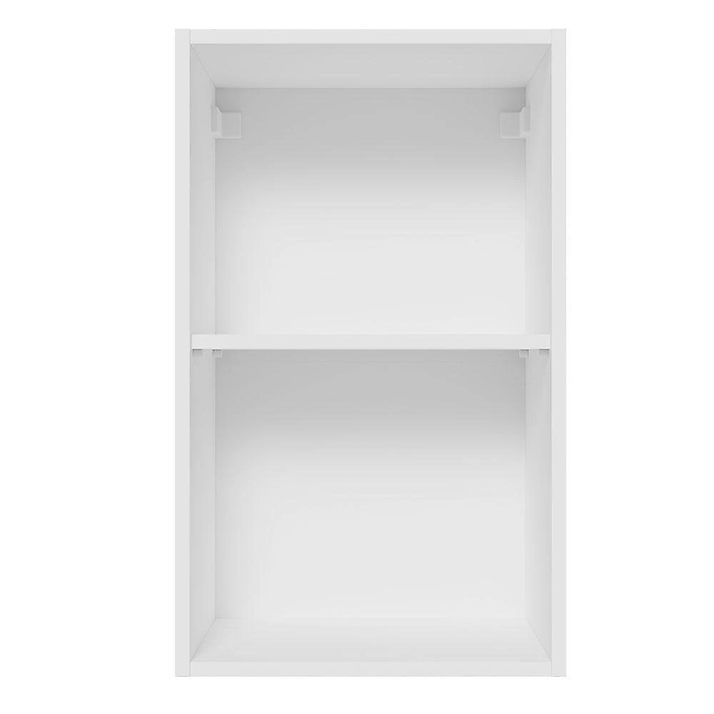 Armário aéreo madesa lux 40 cm 1 porta - branco/branco veludo