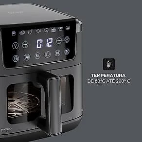 Fritadeira Elétrica Air fryer 9L 10 em 1 WAP PROSDÓCIMO AF03 Visor e Luz Interna 110V