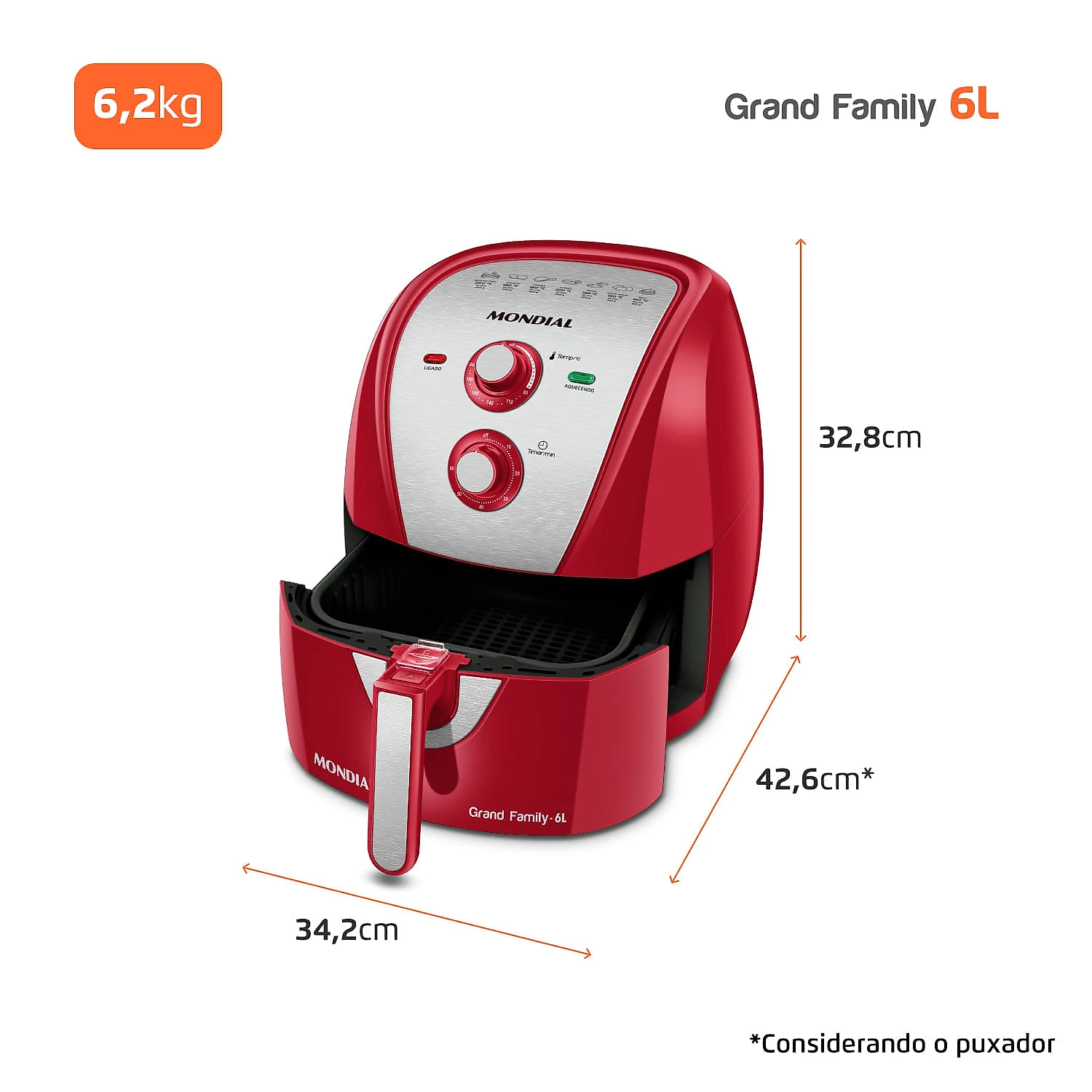 Fritadeira Sem Óleo Air Fryer 6 Litros AFN-60-RI Mondial 127V