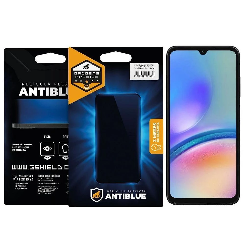 Película Gshield Antiblue para Samsung Galaxy A05s com Proteção 99% UV Azul Transparente 1 un