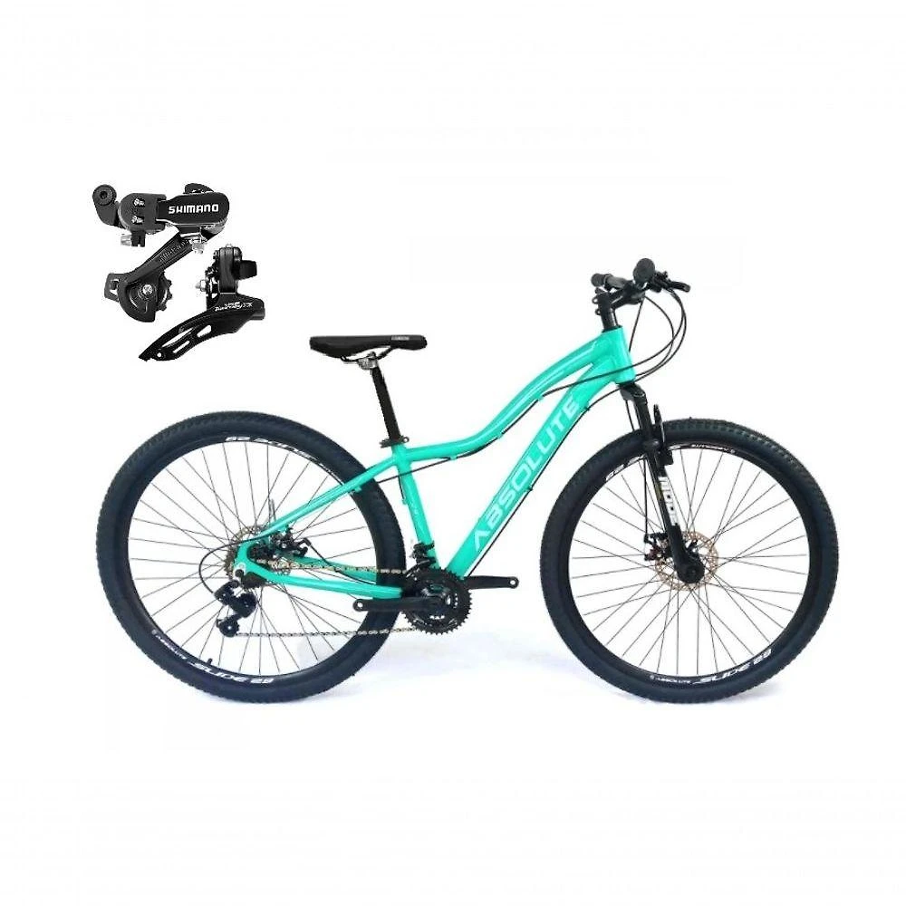 Bicicleta Aro 29 Absolute Hera Feminina 21v Alumínio Câmbios Shimano Freio A Disco Verde 15