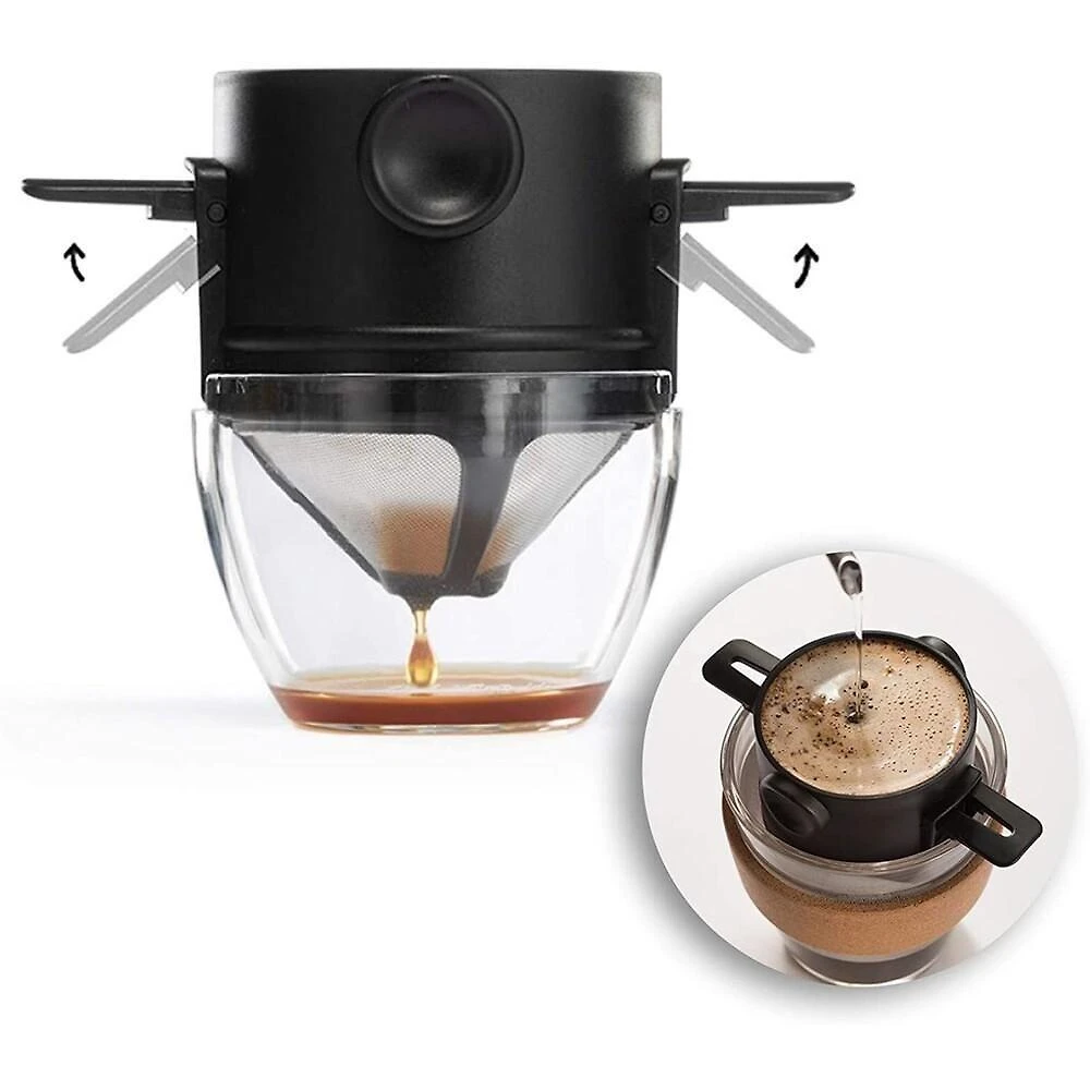 Coador Café Filtro Inox Portátil Mini Retrátil Individual Reutilizável Sem Papel Copo Xícara