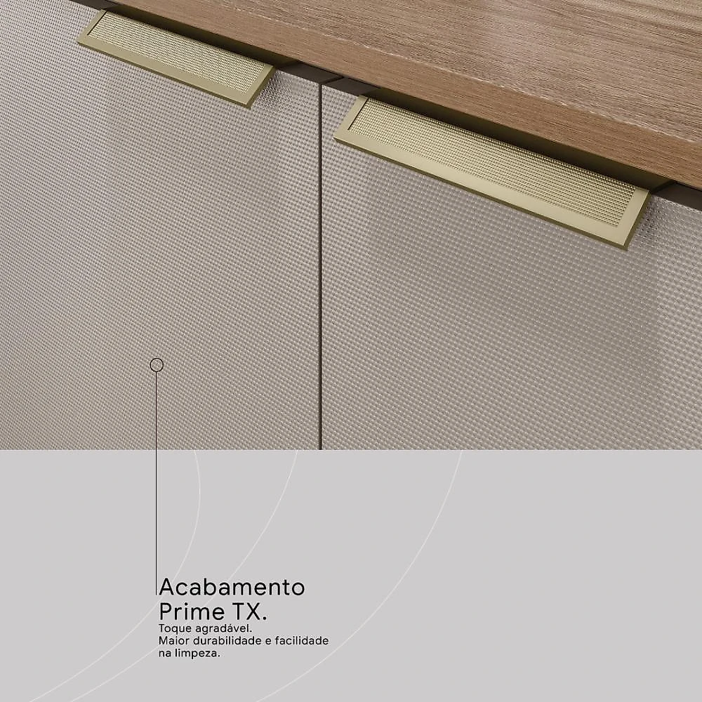 Armário De Cozinha Compacta 10 Portas 2 Gavetas Amora Amêndola Touch-nude Prime Tx